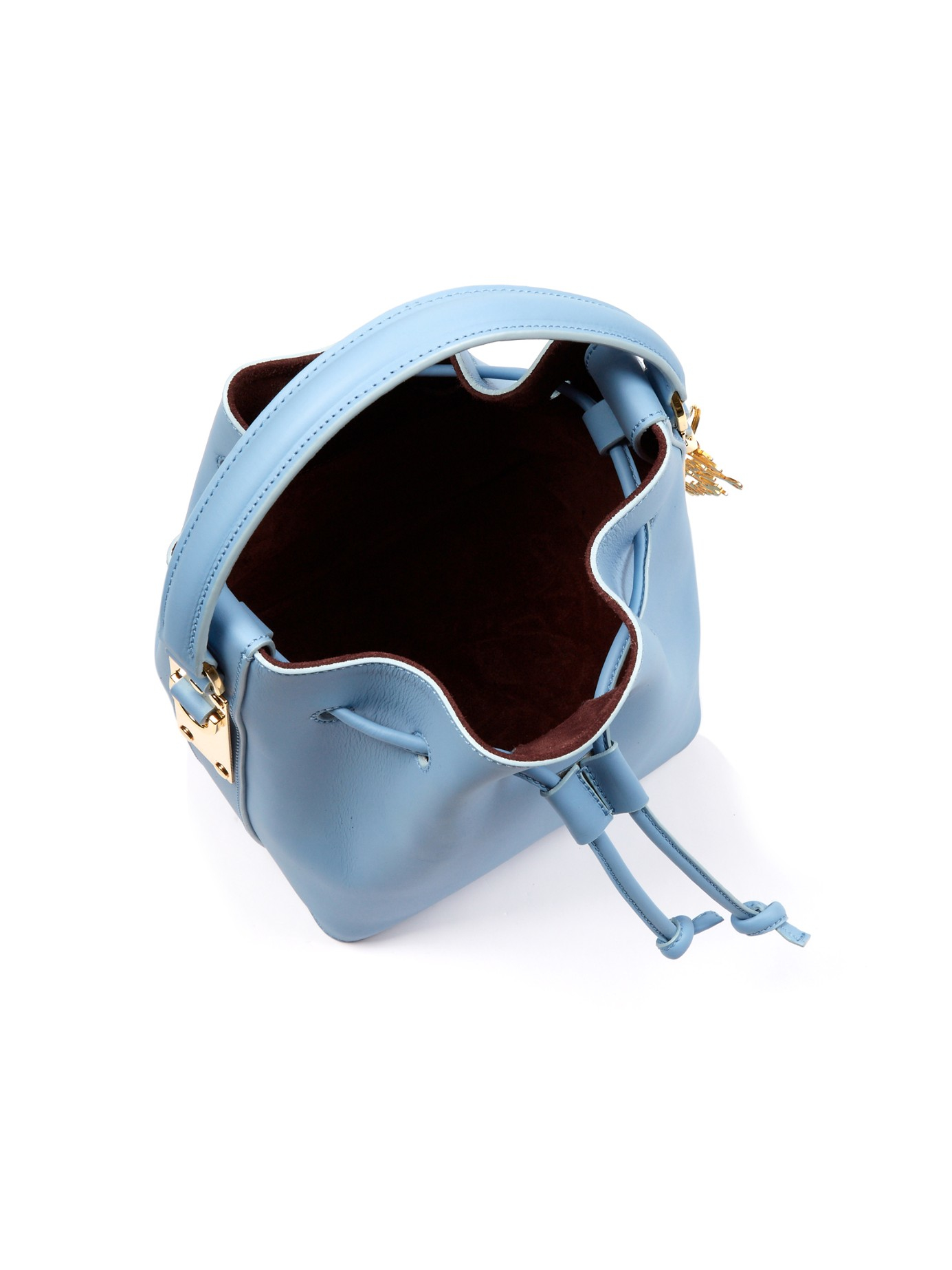 Lyst - Sophie Hulme Fleetwood Small Leather Bucket Bag in Blue