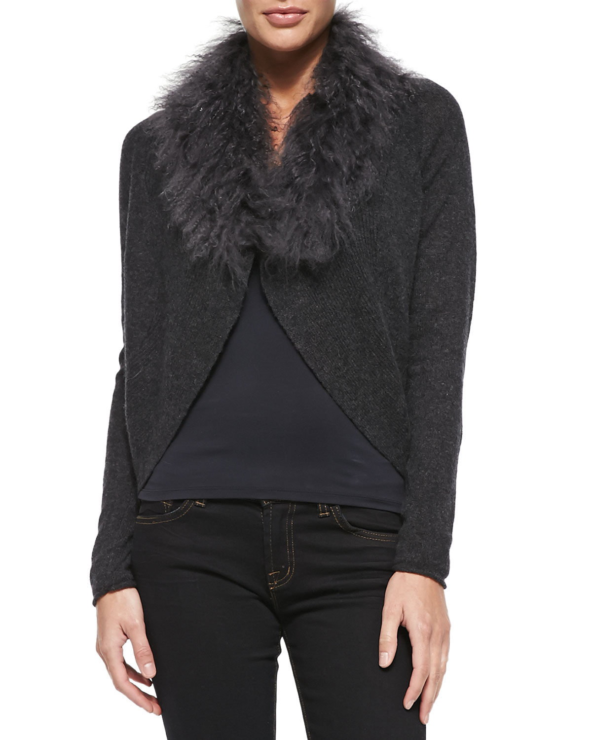 tahari grey sweater