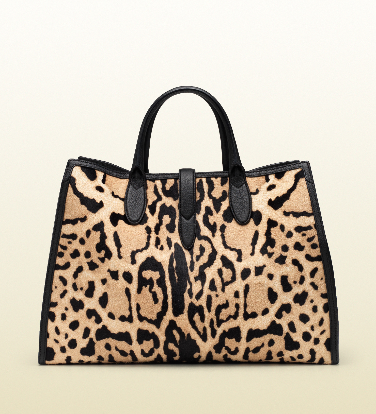 Lyst - Gucci Leopard Print Calf Hair Top Handle Bag