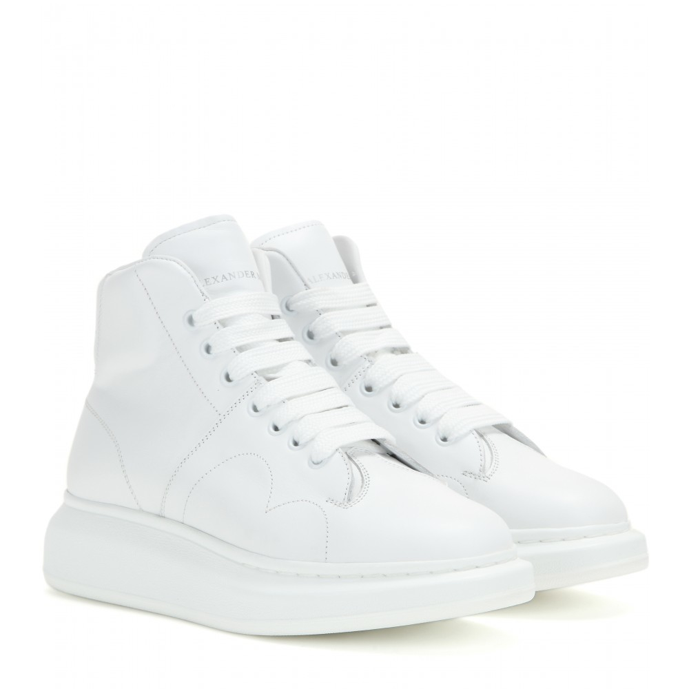 Lyst - Alexander Mcqueen Larry Leather High-top Sneakers in White
