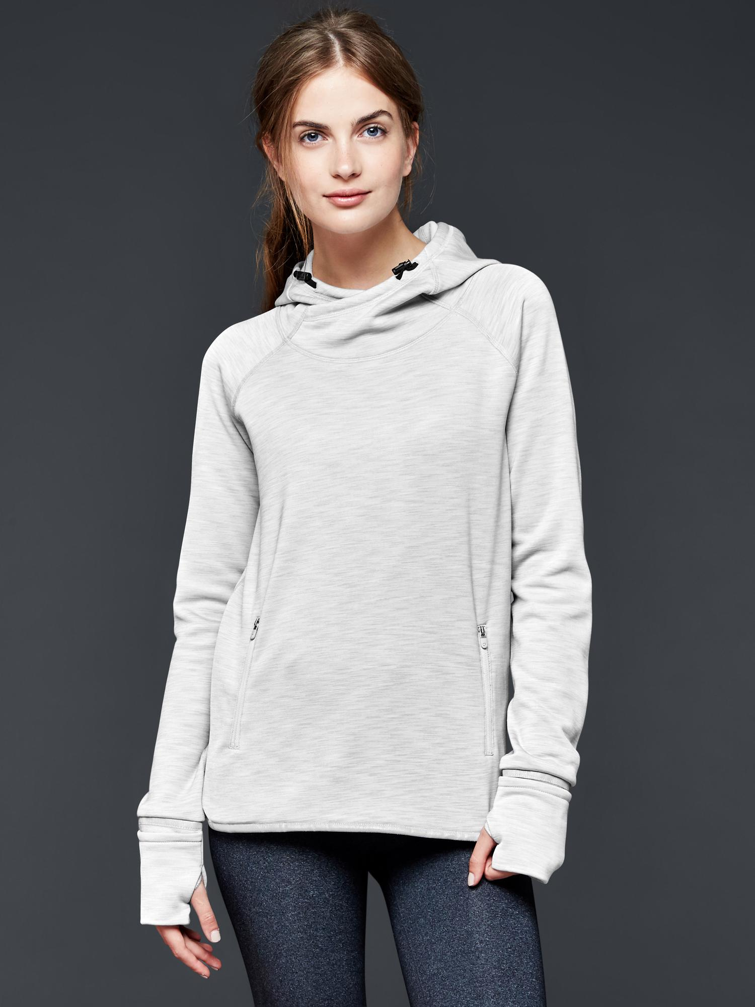 Gap Fit Fleece-lined Hoodie in Gray (light grey) | Lyst