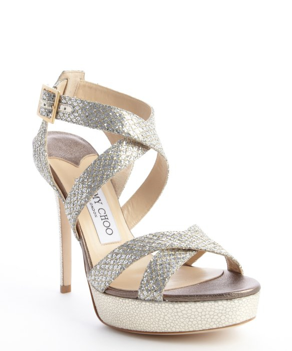 champagne glitter sandals