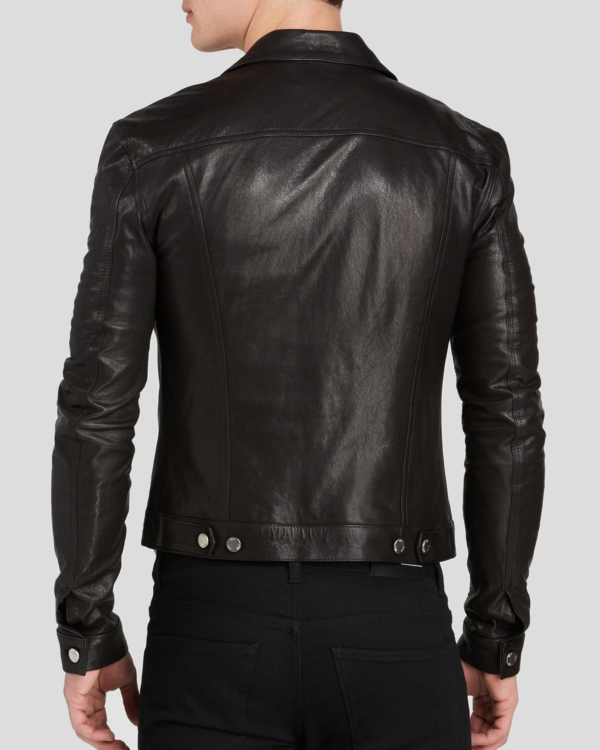 Blk Dnm Leather Trucker Jacket In Black For Men Lyst Gallery
