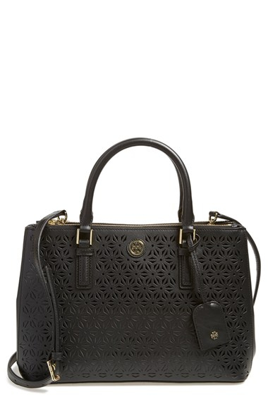 tory burch robinson small double zip leather tote