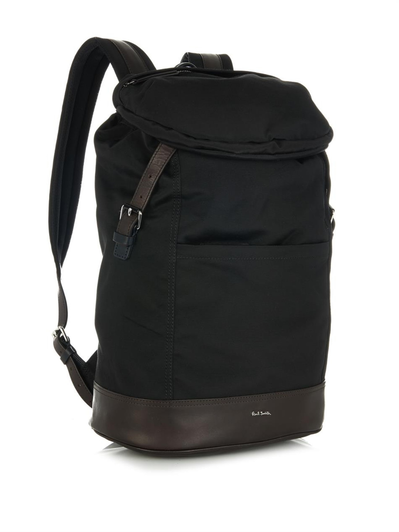 Paul smith Grosgrain And Leather Backpack in Black for Men | Lyst