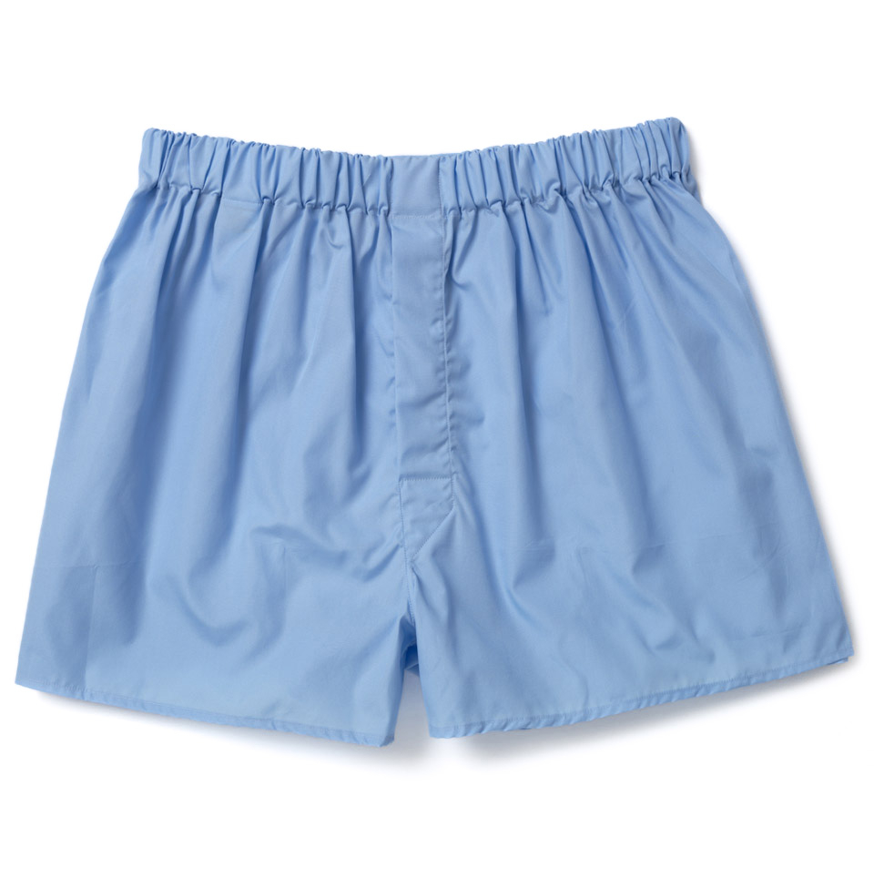 Turnbull & asser Plain Light Blue Cotton Boxer Shorts in Blue for Men ...