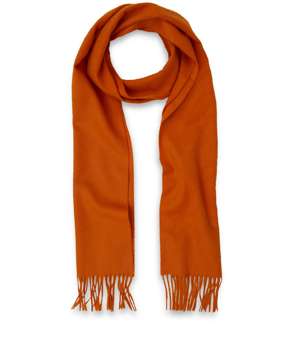 Johnstons Orange Plain Cashmere Scarf in Orange for Men - Lyst