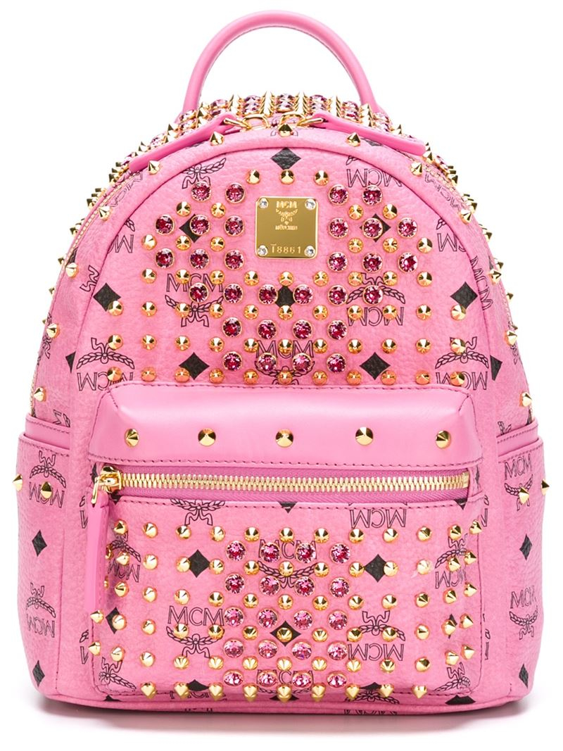 Mcm Small 'stark' Backpack in Pink (PINK & PURPLE) | Lyst