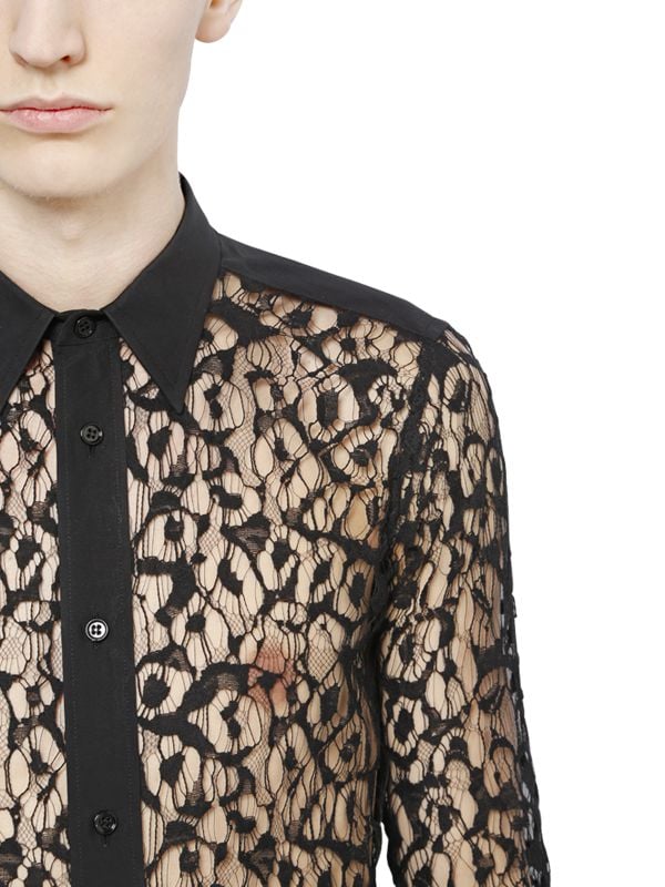 black lace shirt mens