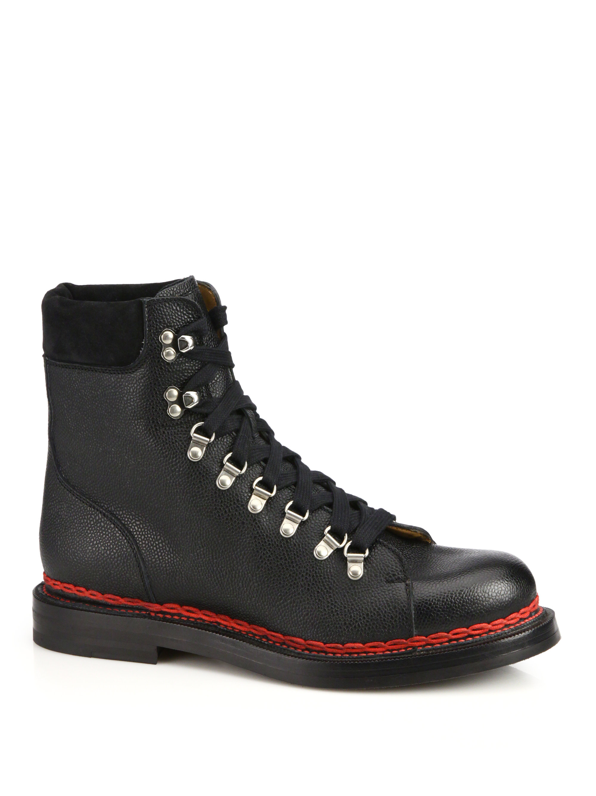 Lyst Gucci Tracker LaceUp Leather and Suede Boots in