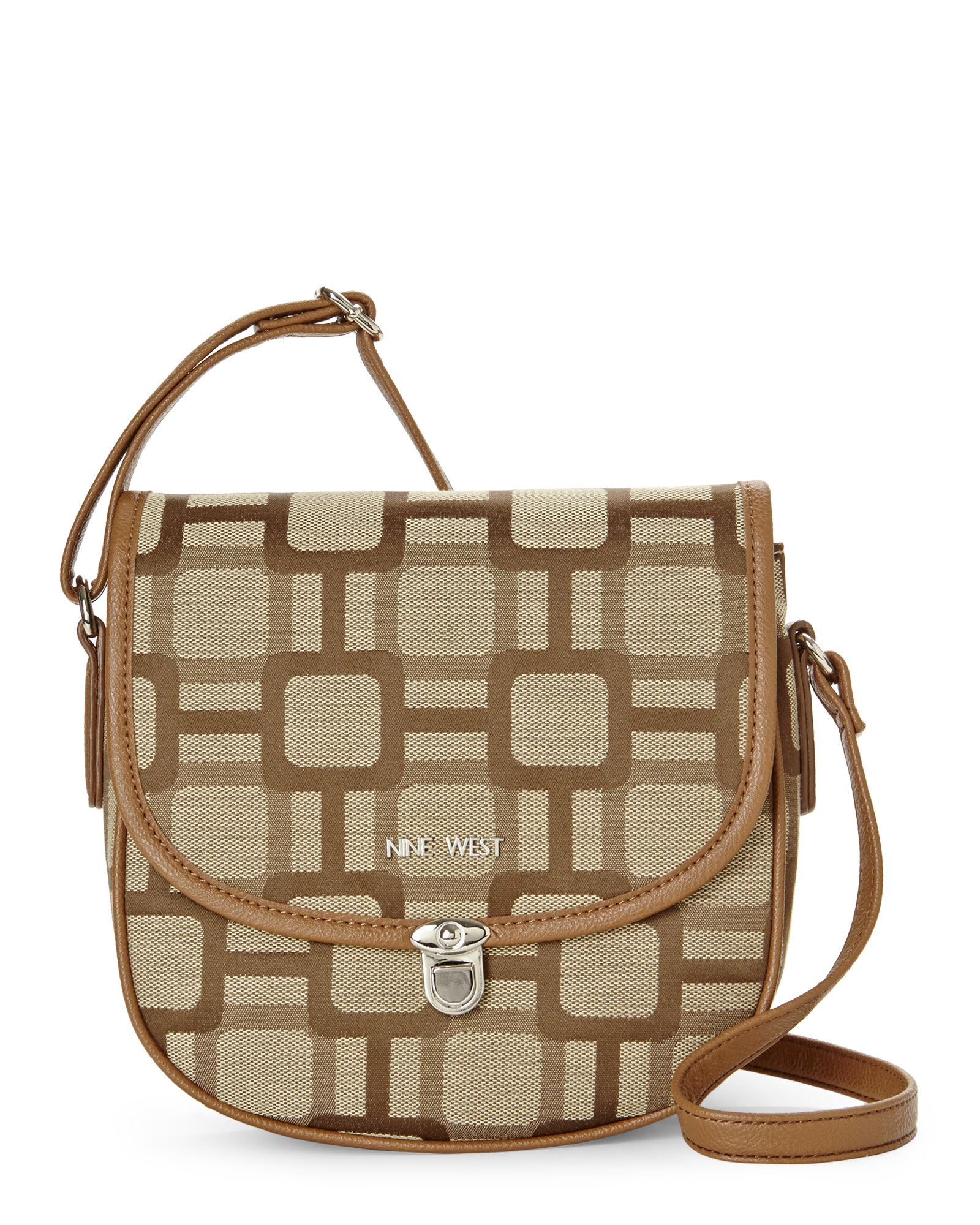 Lyst Nine West Khaki Block It Out Vegas Saddle Bag In Brown Gallery