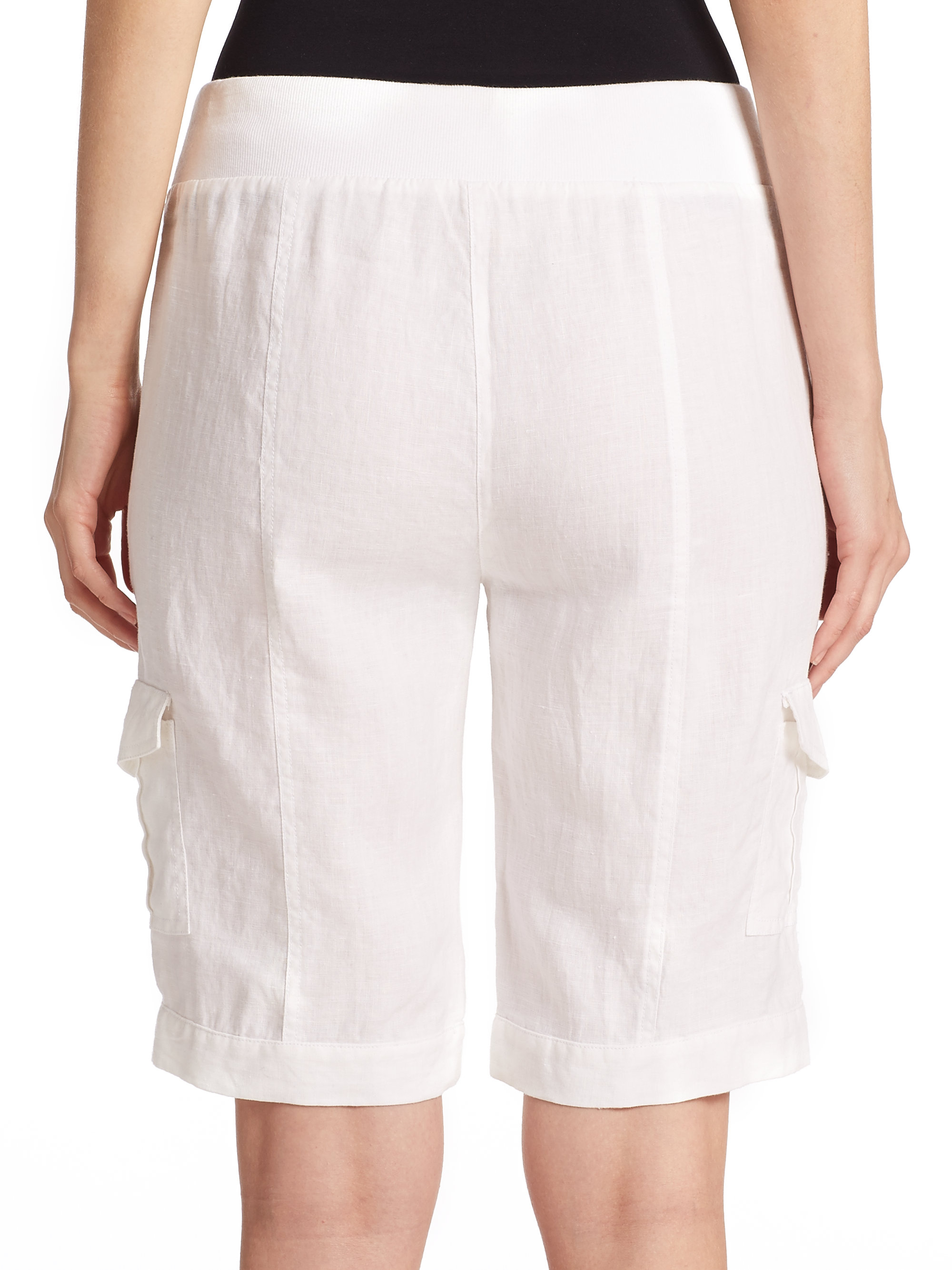 Lyst - Eileen Fisher Linen Drawstring Shorts in White