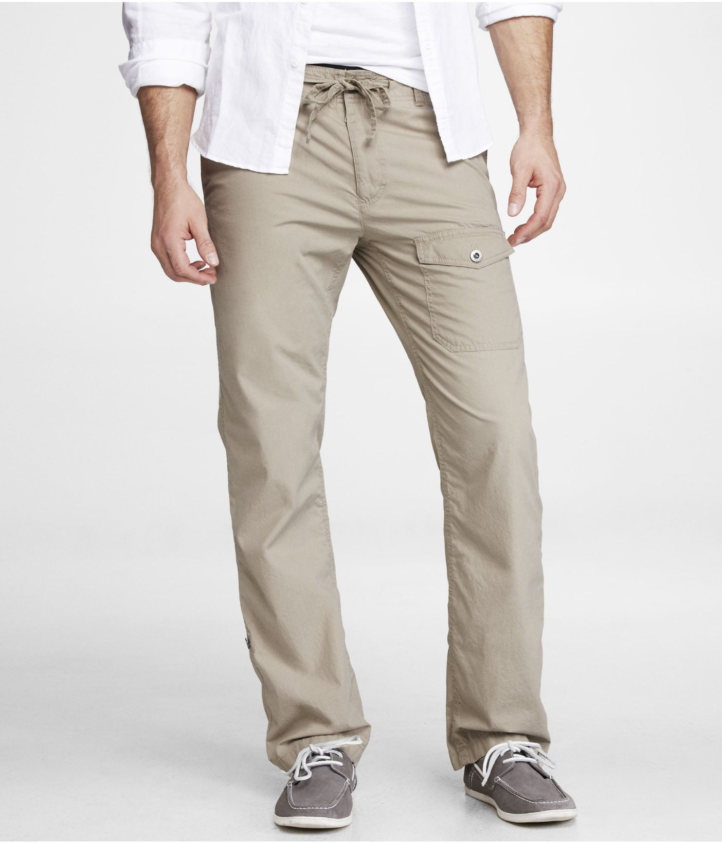 Express Khaki Cotton Drawstring Pant in Khaki for Men (BACK BAY KHAKI ...