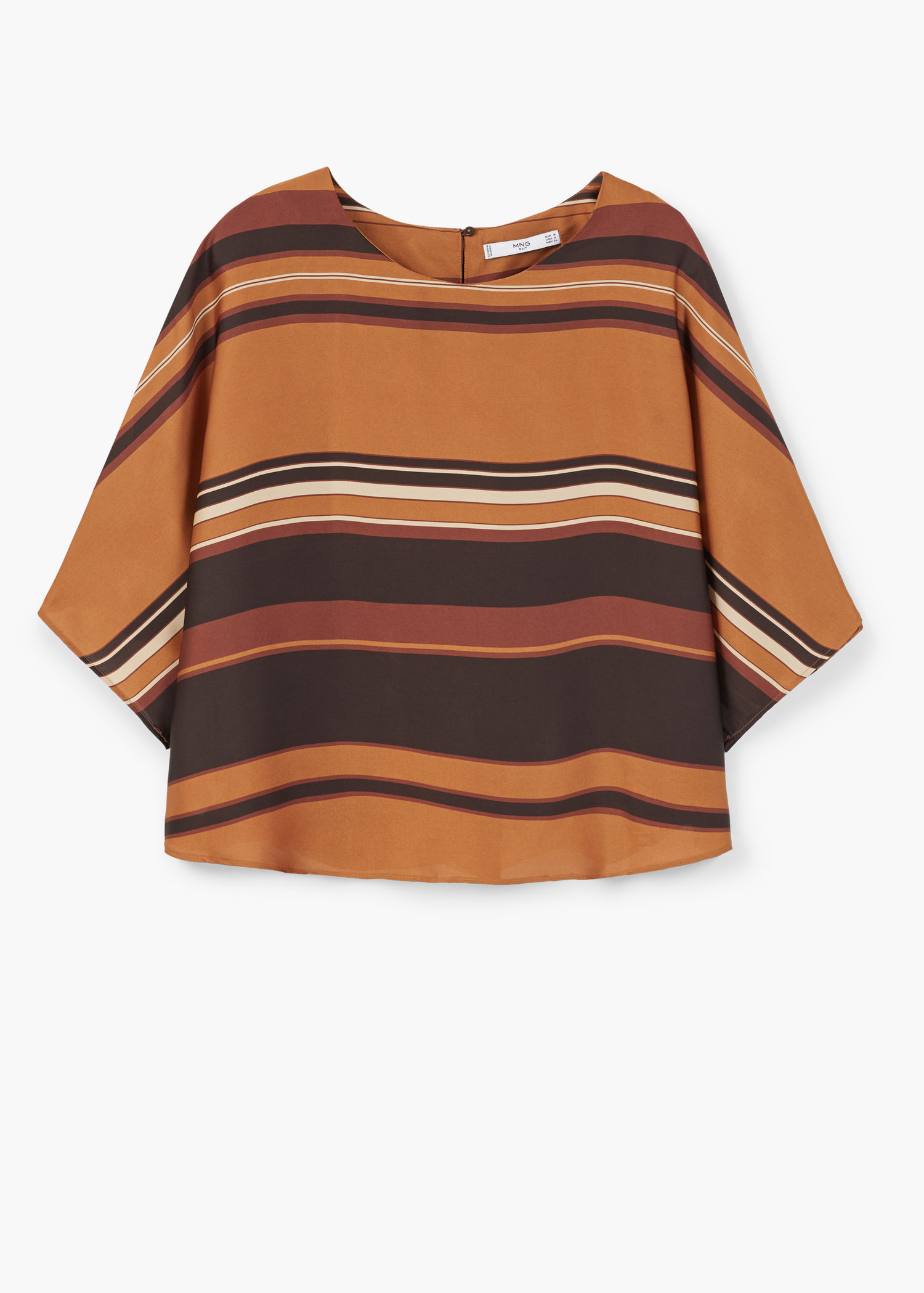mango flowy striped blouse in orange lyst mango flowy striped blouse in orange lyst