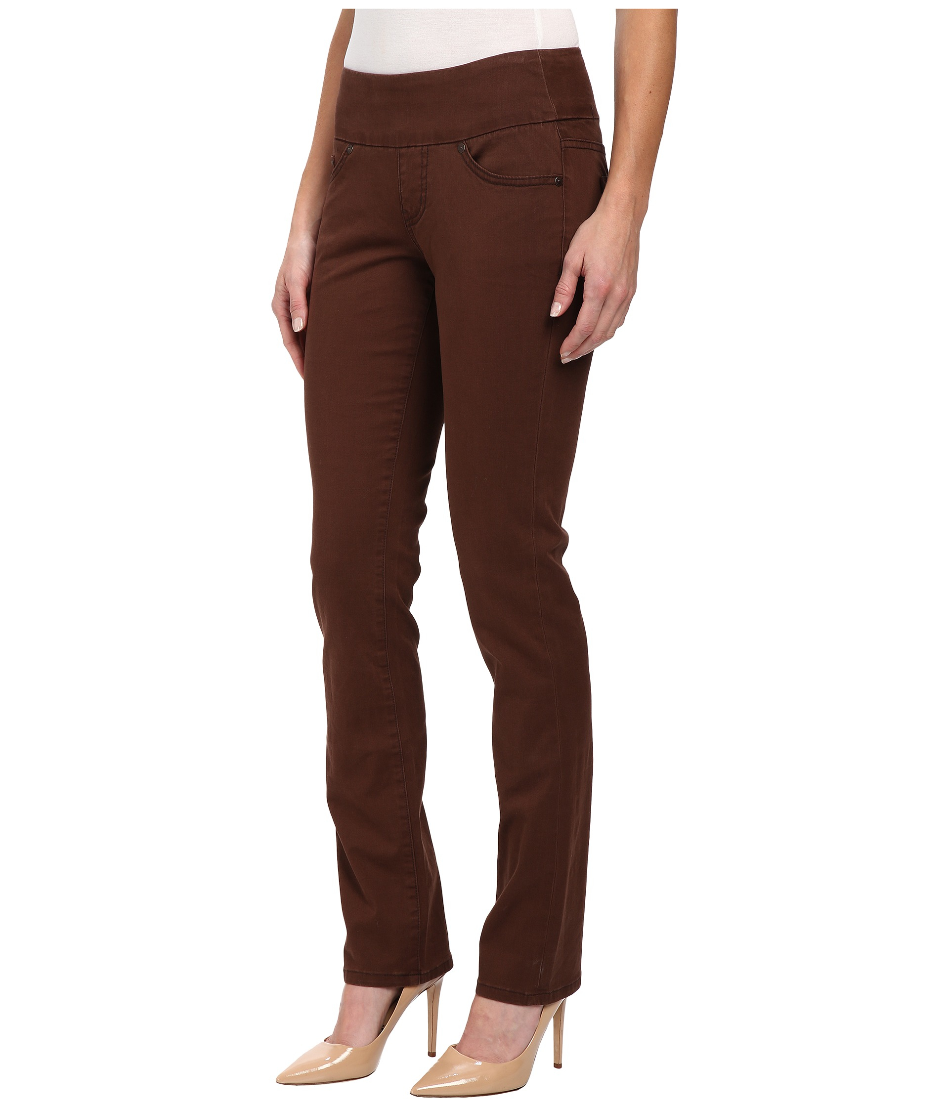 Jag jeans Peri Pull-on Straight Bay Twill in Brown | Lyst