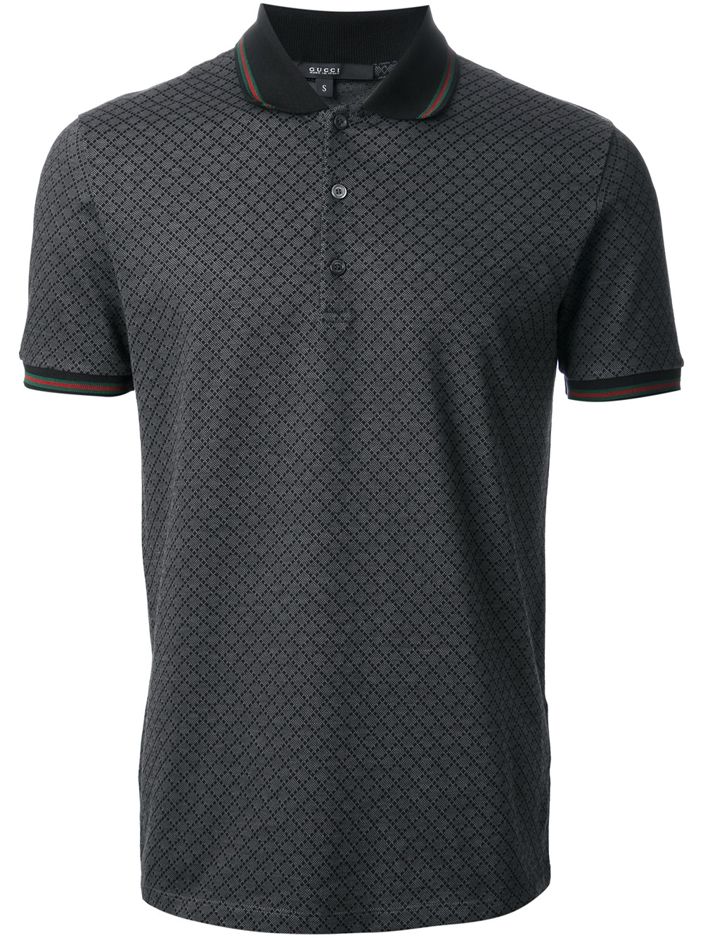 Gucci Diamond Pattern Polo Shirt in Gray for Men (grey) | Lyst