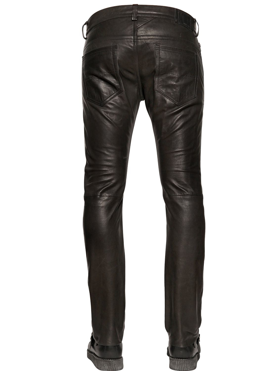 Lyst - Diesel 18cm Thavar Slim Fit Nappa Leather Pants in Black for Men