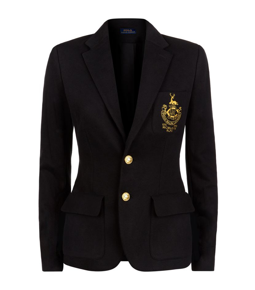 Polo ralph lauren Crest Pocket Custom Blazer in Black | Lyst