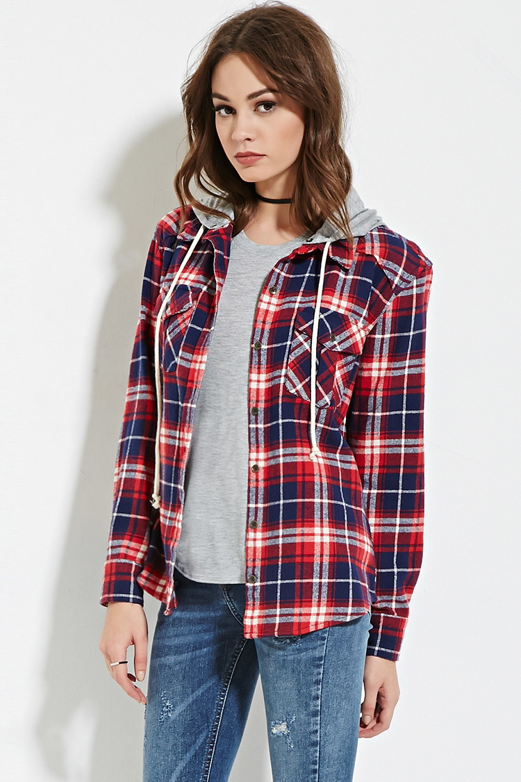 womens hooded flannel