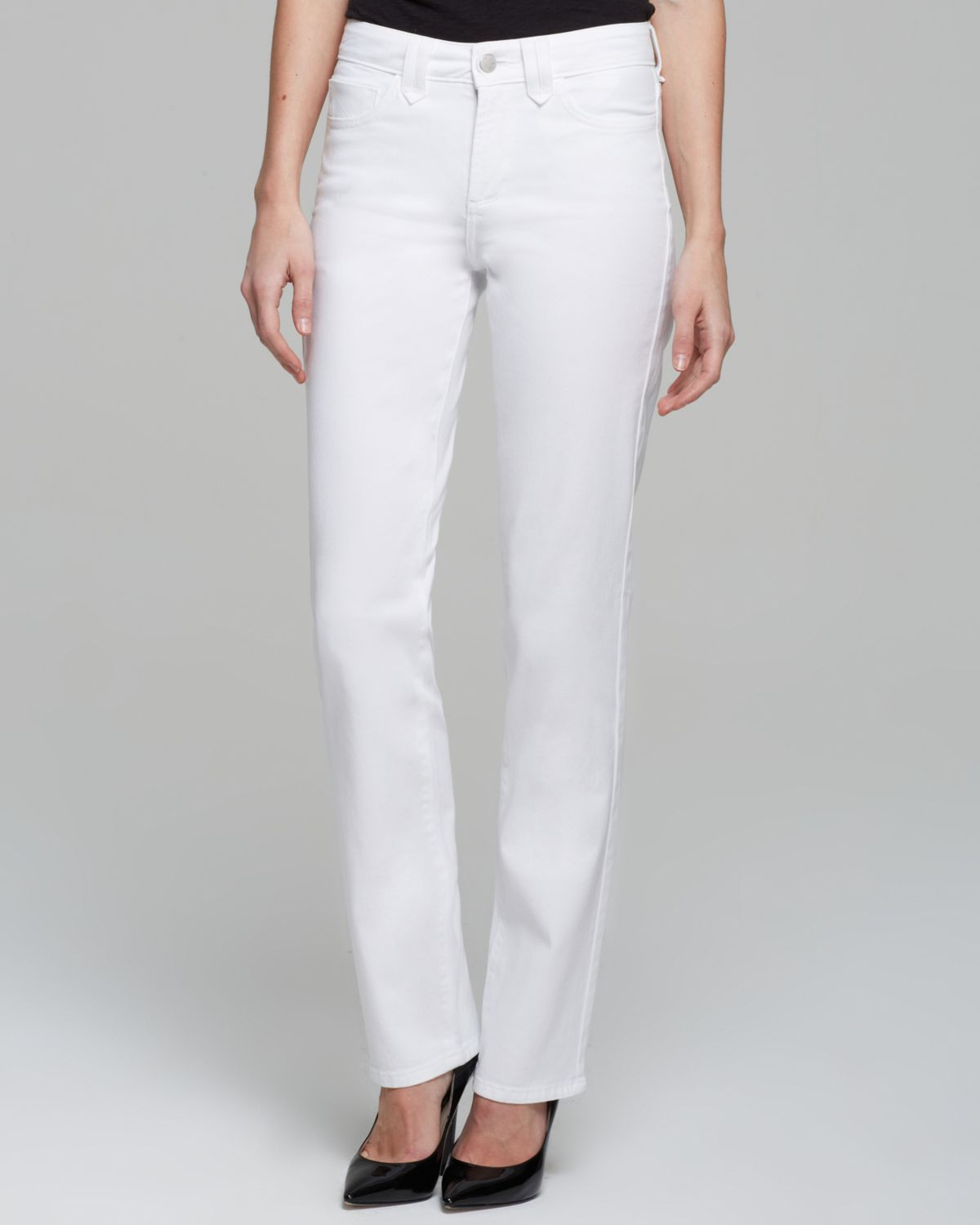 white straight leg pants