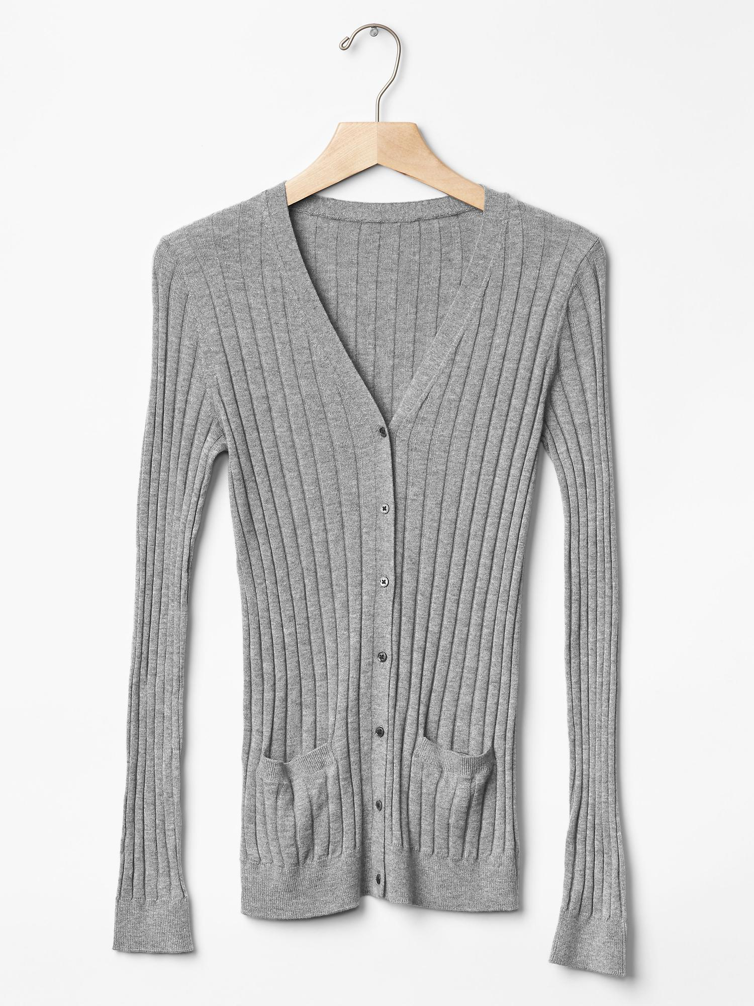 gap ribbed v neck cardigan in gray grey lyst gap ribbed v neck cardigan in gray grey lyst