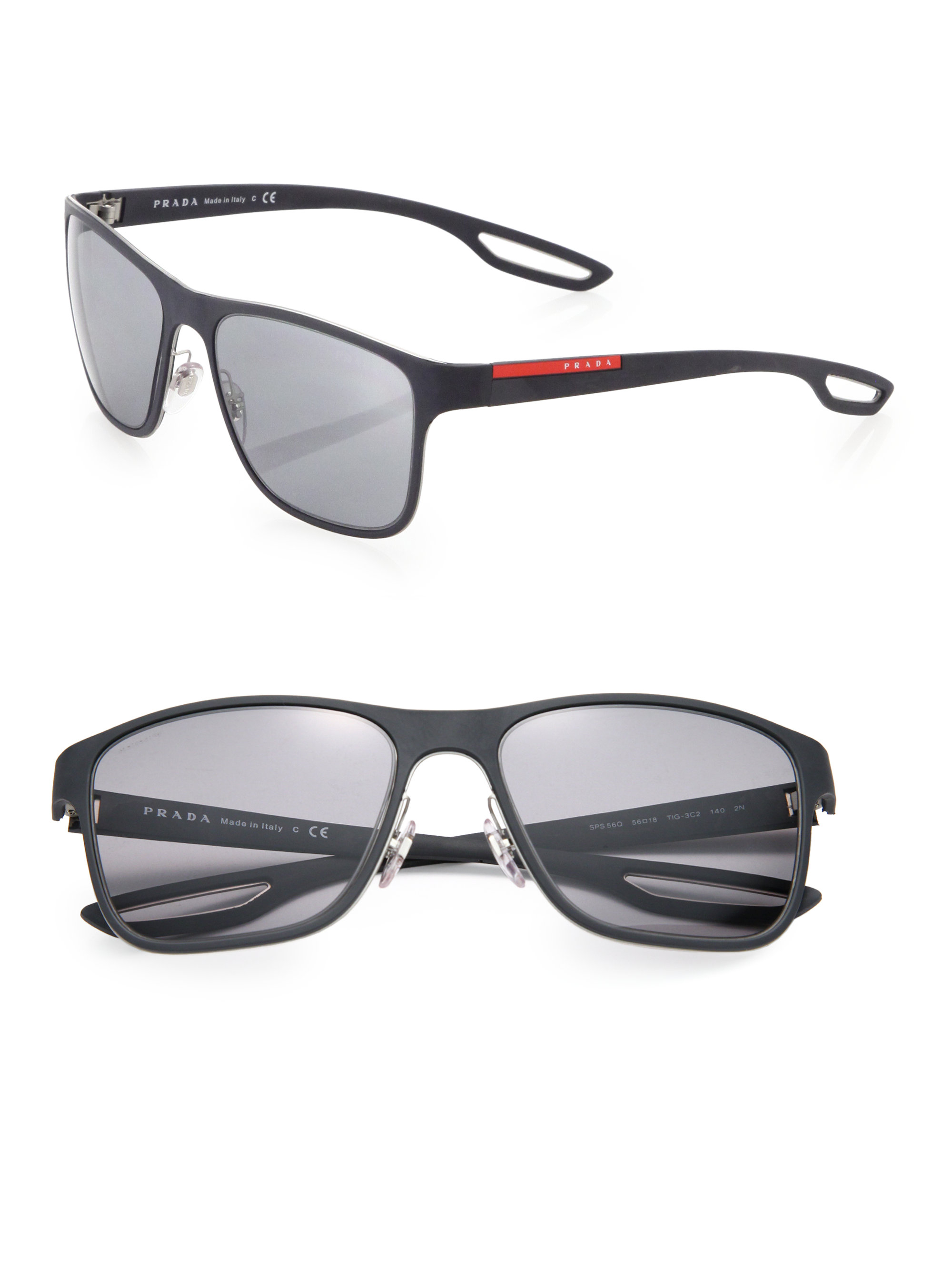 Prada 56Mm Square Sunglasses in Gray for Men (grey) Lyst