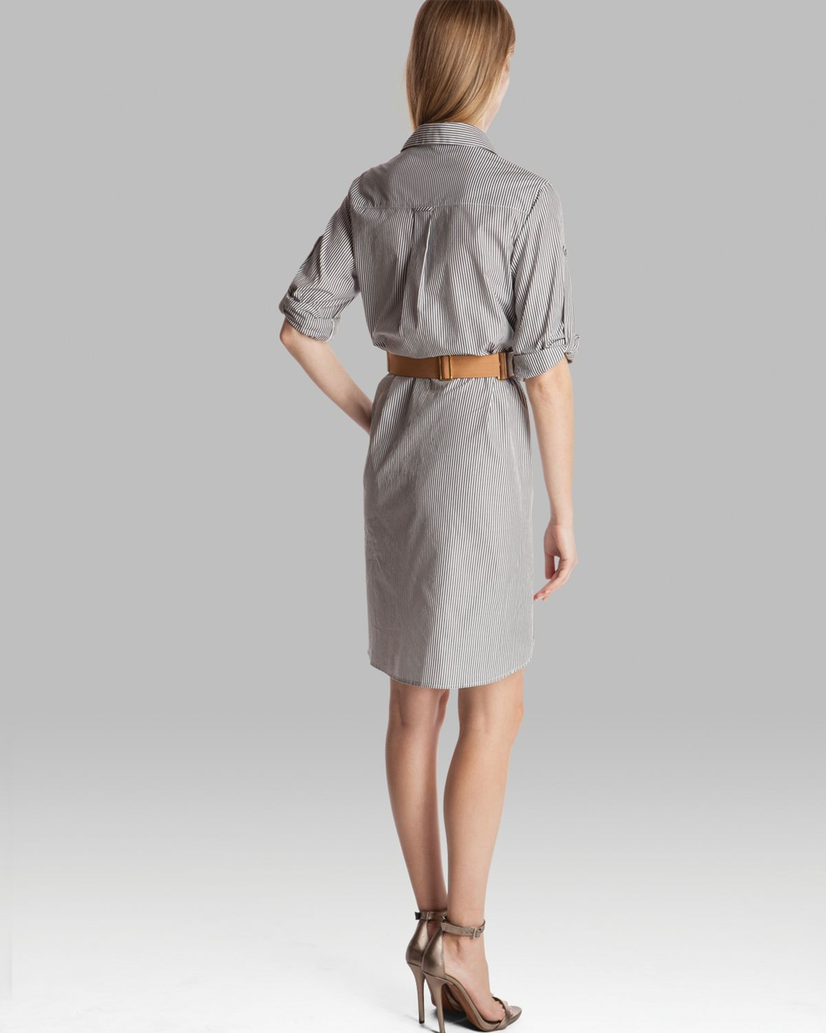 halston mina belted cotton dress
