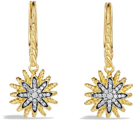 David Yurman Starburst Drop Earrings With Diamonds In Gold in Gold ...
