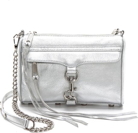 Rebecca Minkoff Mini Mac Bag in Silver | Lyst