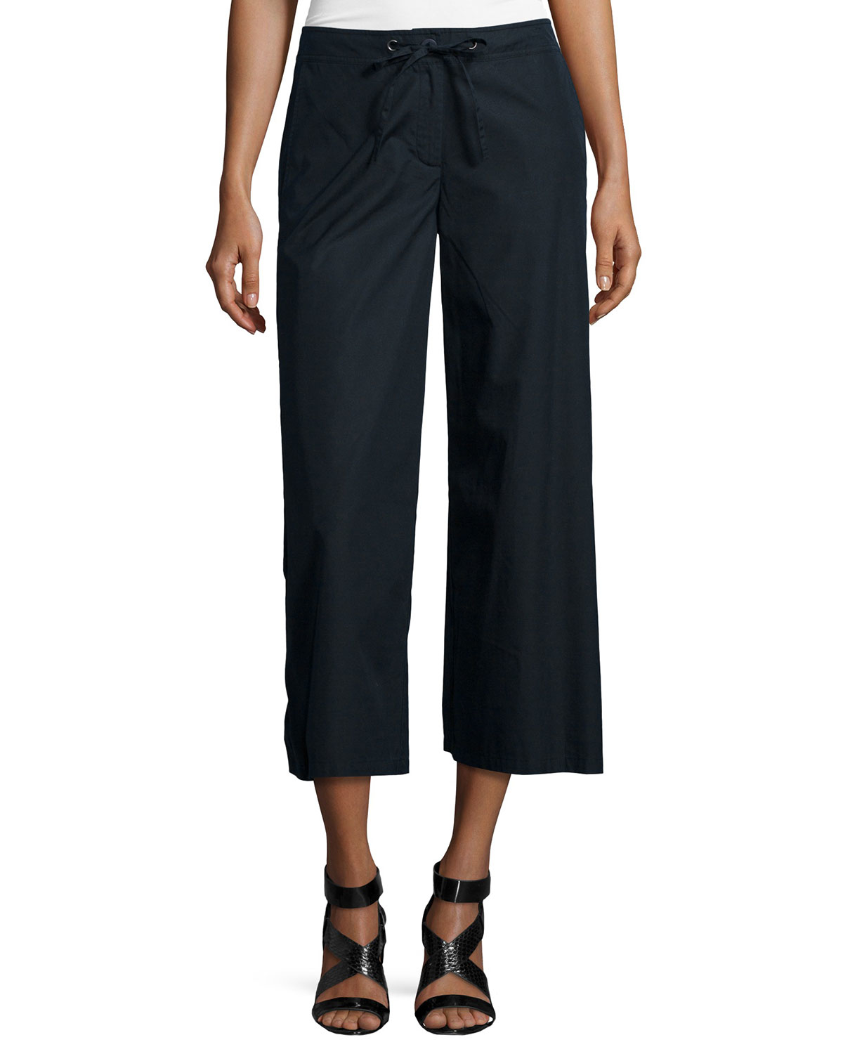 Lyst - Eileen Fisher Fisher Project Wide-leg Cropped Pants in Black
