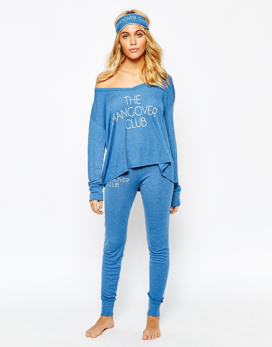 Lyst Wildfox Hangover Camping Sleepwear Pj Set in Blue