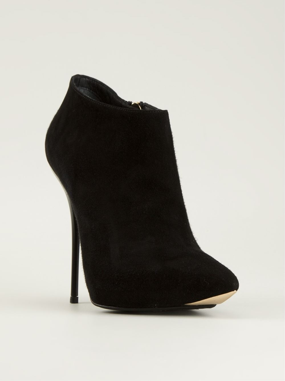 Lyst - Gianmarco lorenzi Pointed Toe Ankle Boots in Black