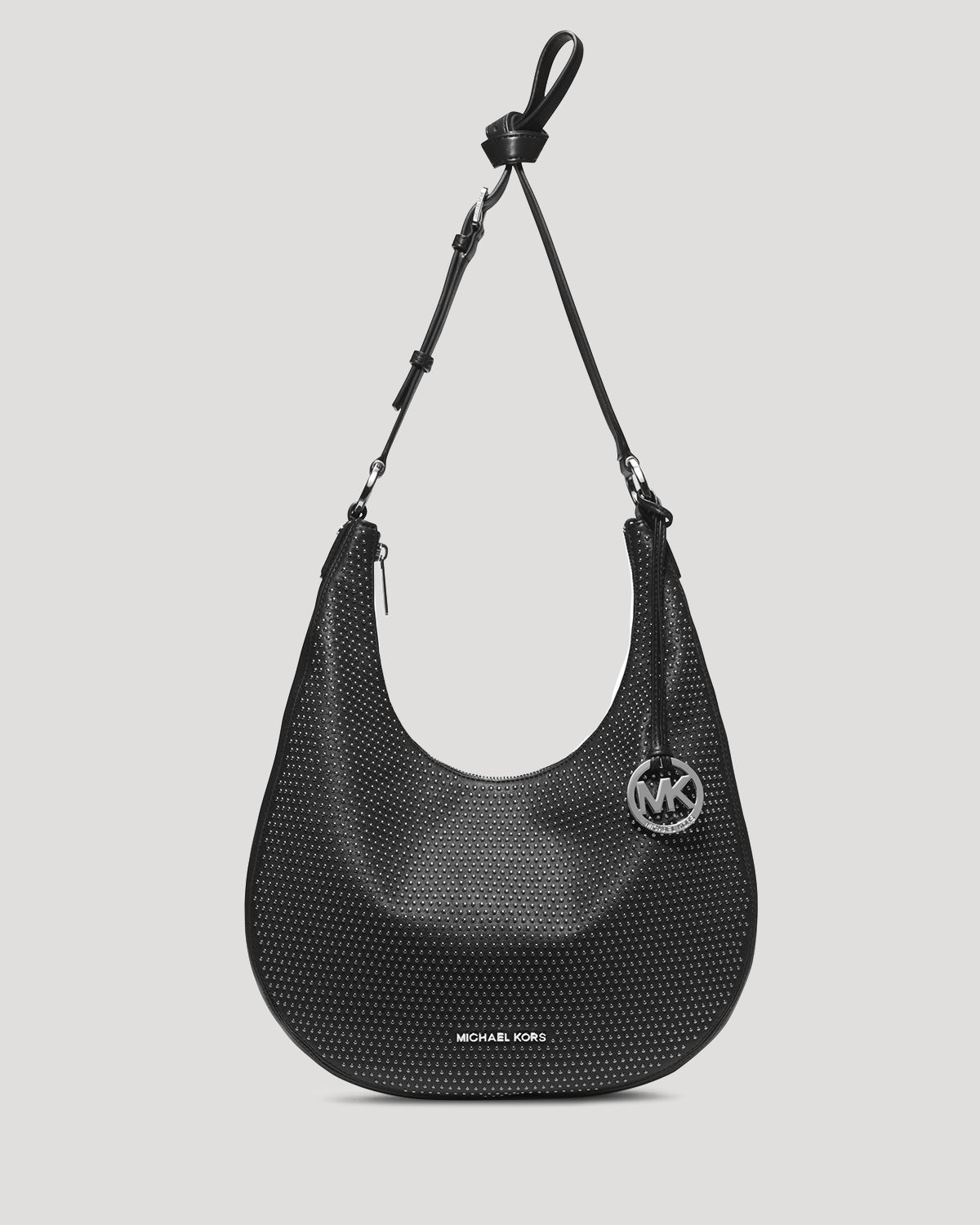 michael michael kors shoulder bag micro stud rhea medium slouchy convertible in black lyst michael michael kors shoulder bag micro stud rhea medium slouchy convertible in black lyst