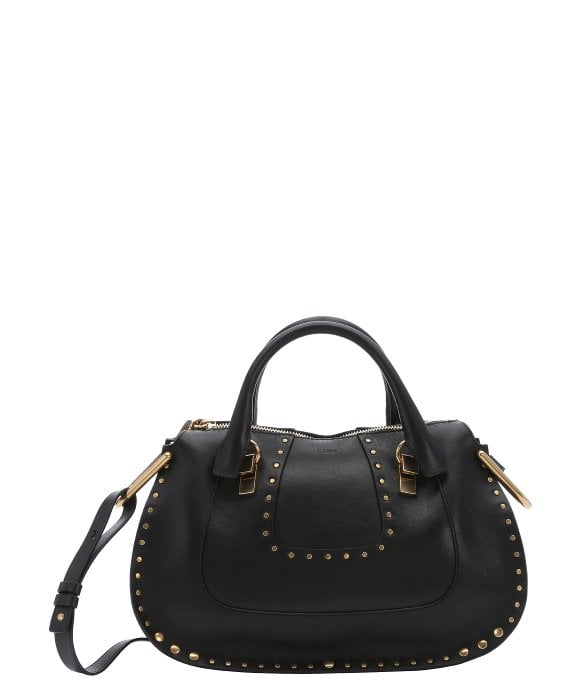 Chlo Black Calfskin Medium Studded \u0026#39;hayley\u0026#39; Convertible Top ...