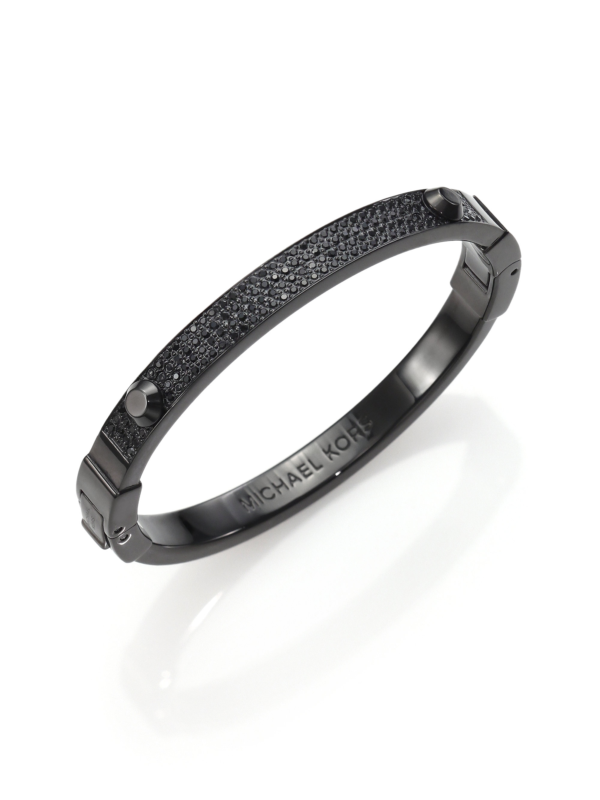 Lyst Michael Kors Heritage Astor Pavé Rivet Bangle Bracelet Jet In Gallery Previously Sold At Saks Fifth Avenue Women S Michael Kors Bangle