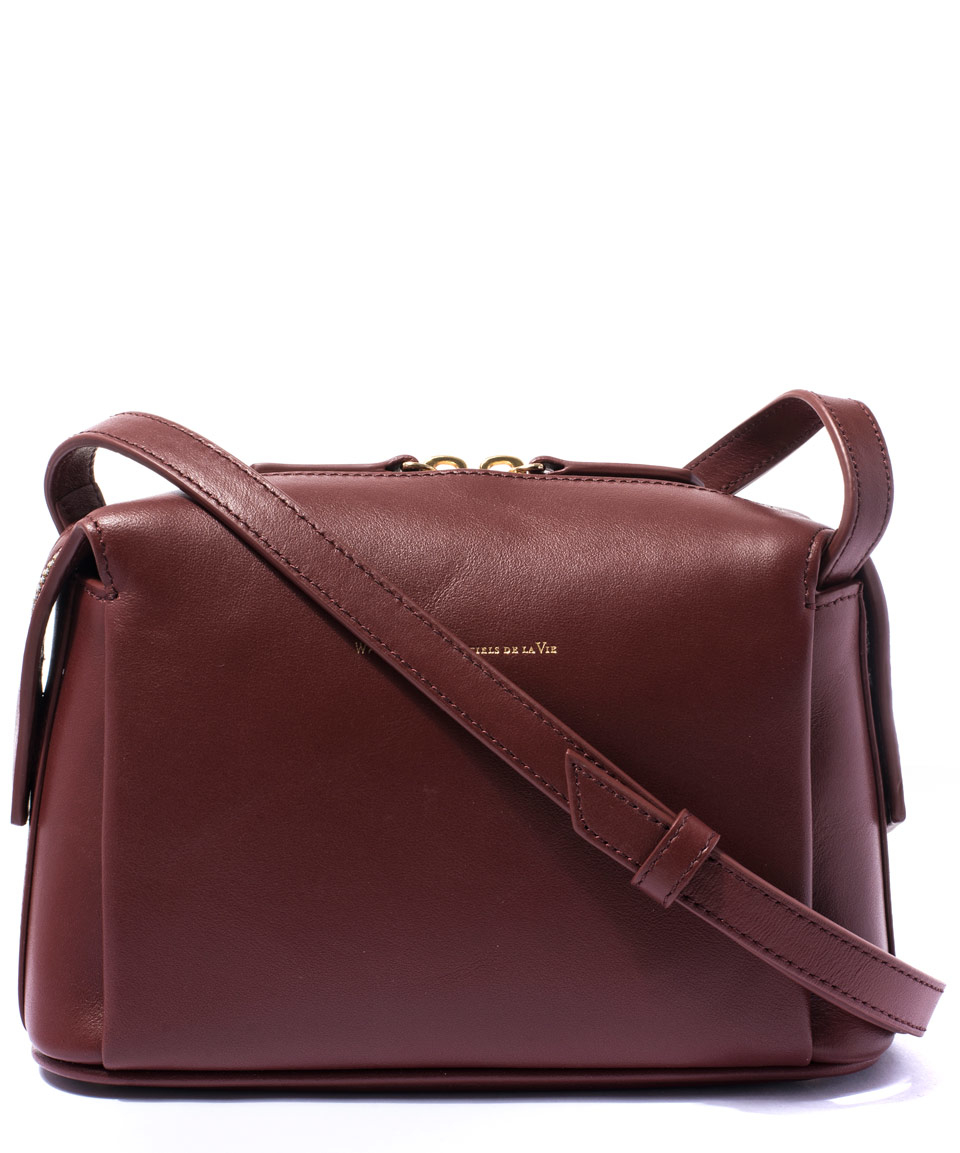 Lyst Want Les Essentiels De La Vie Burgundy City Leather Bag In Red Gallery