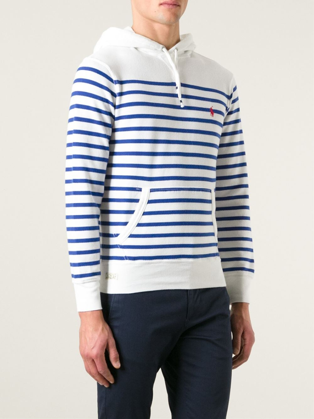 ralph lauren striped fleece sweatshirt