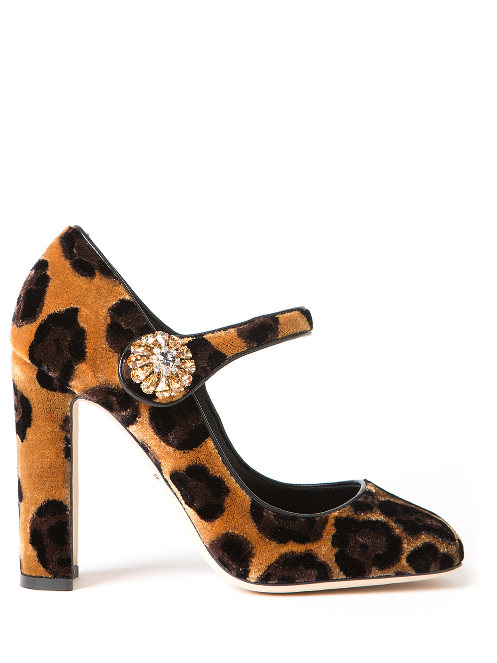 Lyst - Dolce & Gabbana Leopard Velvet Mary Jane Pumps in Brown
