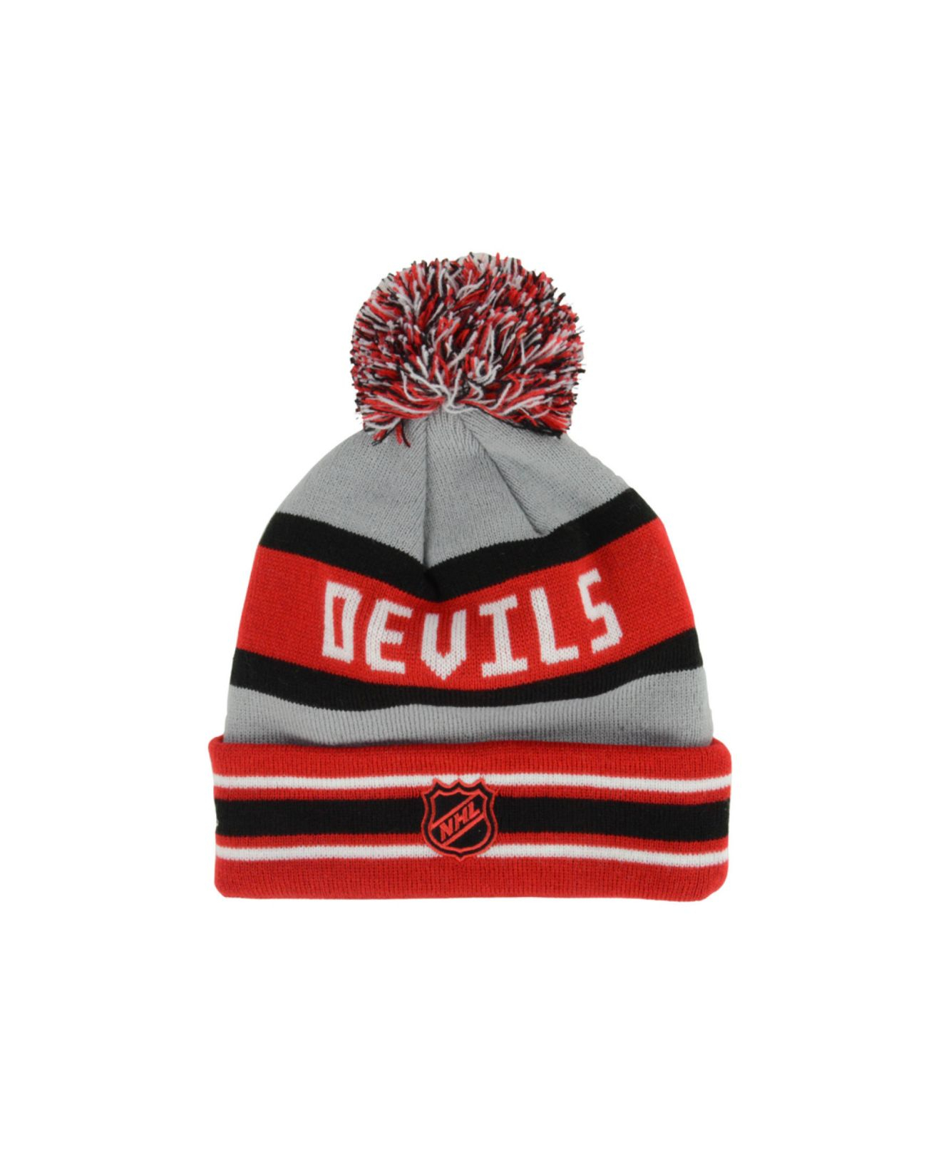 New era New Jersey Devils Jake Pom Knit Hat in Gray for Men (Gray/Red