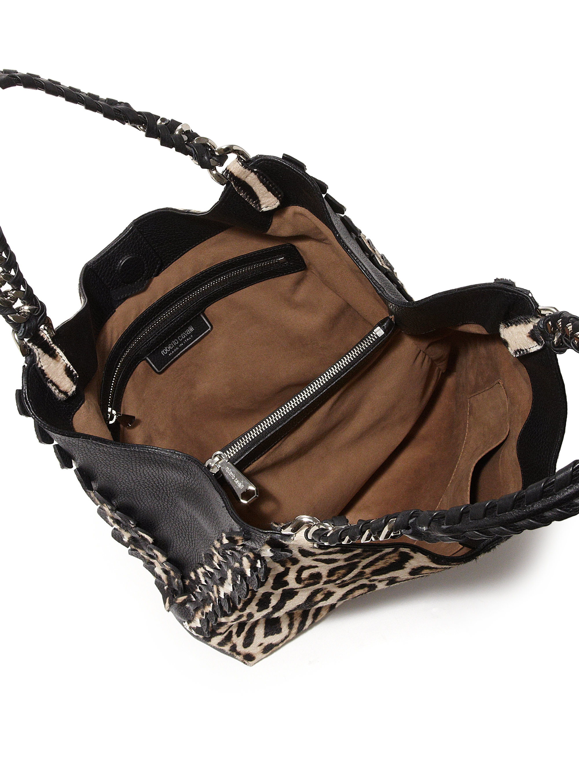 prada saffiano leather handbag - Roberto cavalli Leopard-print Calf Hair \u0026amp; Leather Tote in Animal ...