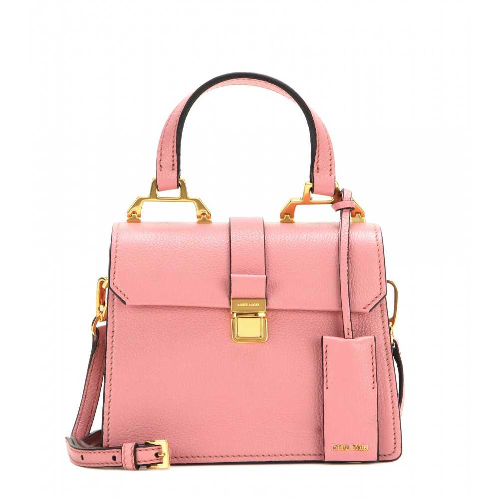 Lyst - Miu miu Leather Shoulder Bag in Pink