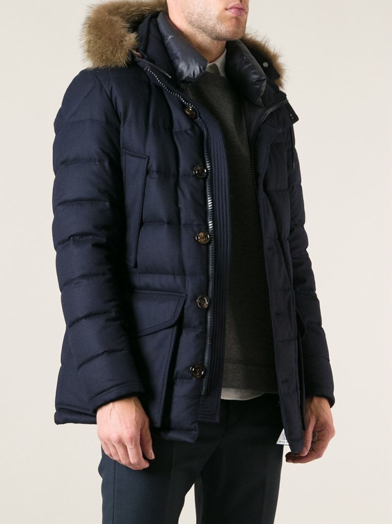 Moncler 'rethel' Padded Coat in Blue for Men - Lyst