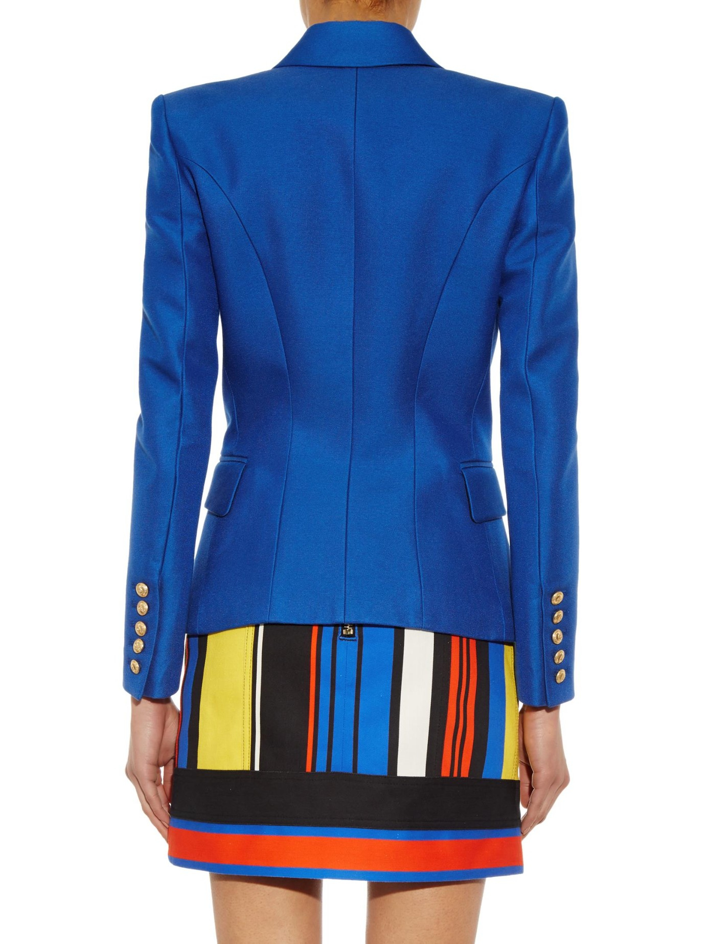 Lyst Balmain DoubleBreasted Blazer in Blue