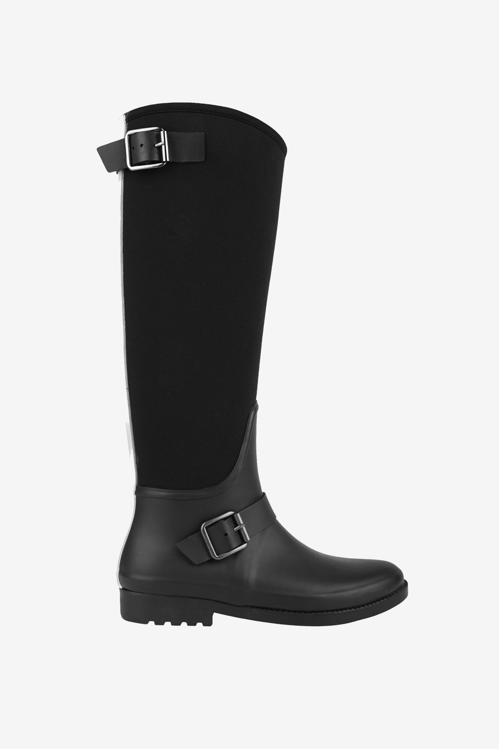 French connection Cat Neoprene Wellington Boots in Black (Black/White