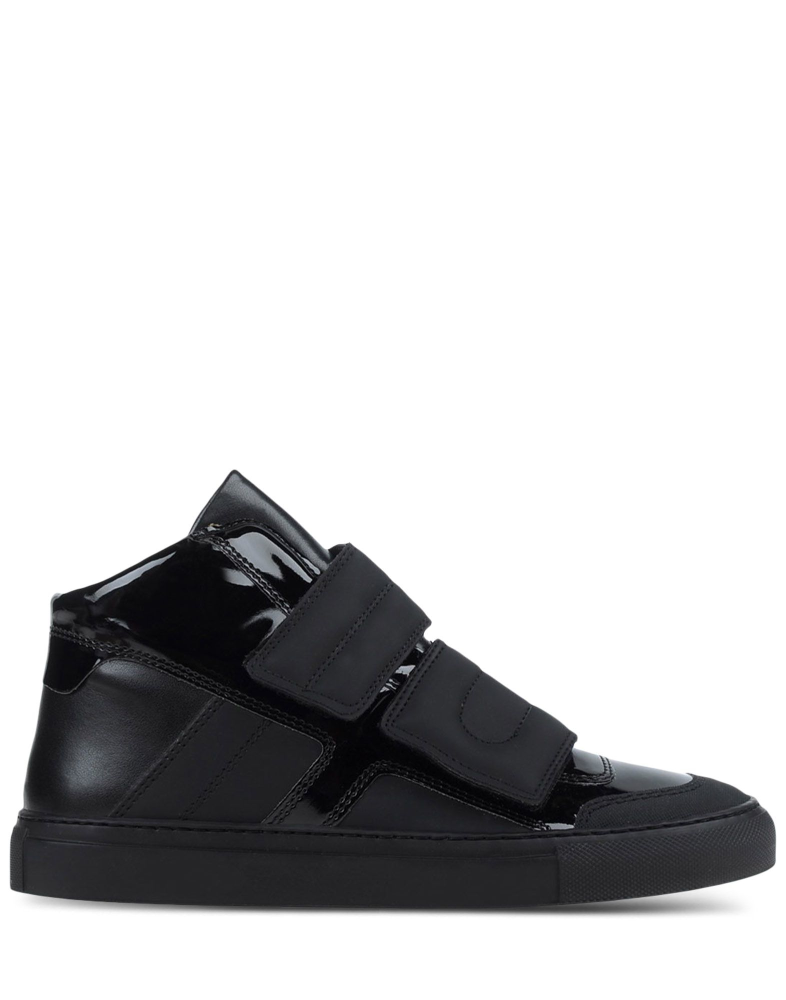 MM6 by Maison Martin Margiela | Black Leather Mid-Top Sneakers | Lyst