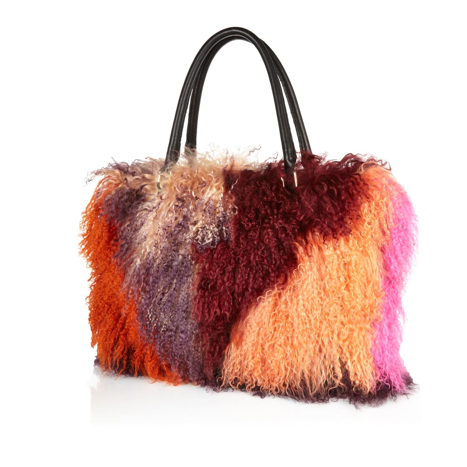 River Island Pink Mongolian Fur Handbag In Lyst Gallery