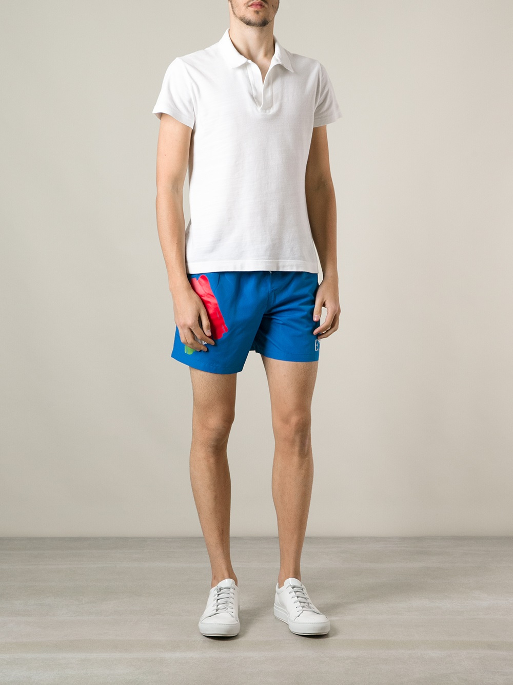 Lyst - Emporio Armani Italian Flag Swim Shorts in Blue for Men