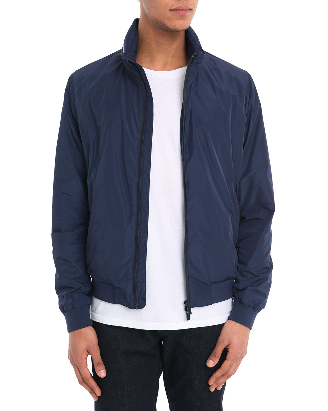 Armani Navy Thermofusion Zip Nylon Jacket in Blue for Men | Lyst