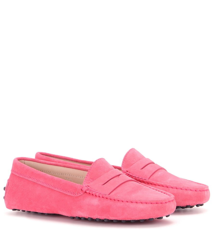 Lyst - Tod's Gommini Suede Loafers in Pink