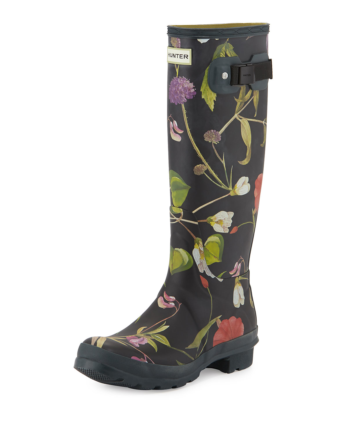 floral rain boots